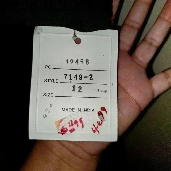 NWT Sarah Elizabeth Black Dress w/Beaded Floral Trim Size 12 - Picture 7 of 8